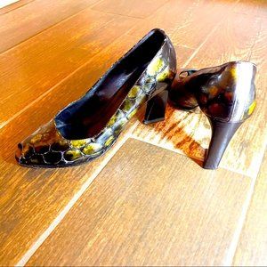 - - Donald Pliner tortoise shell peekaboo toe heels👠 sz 8.5